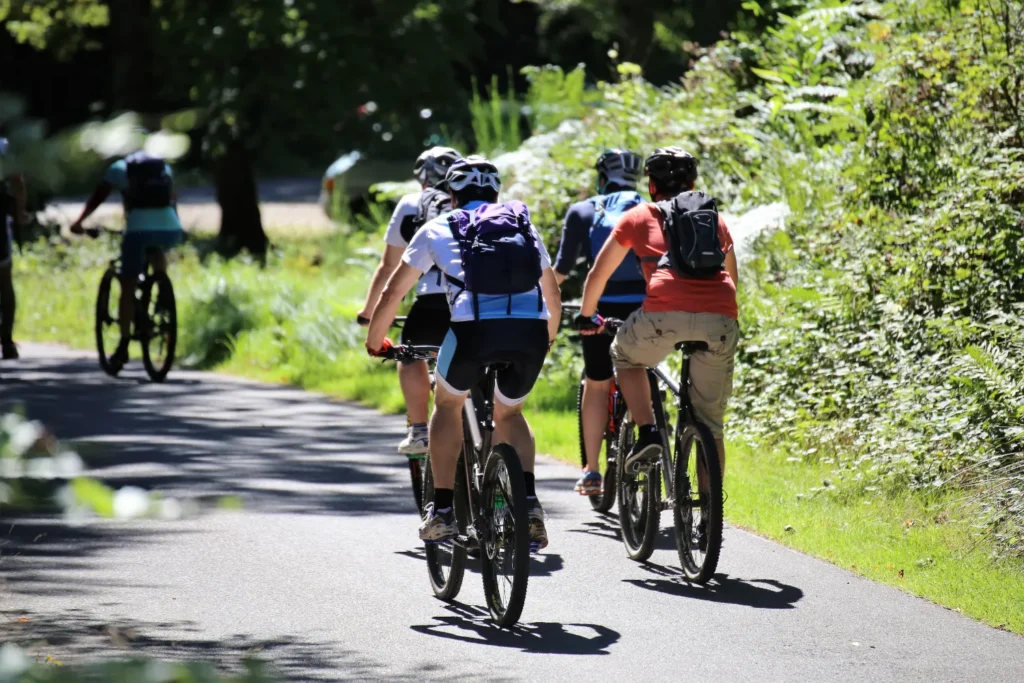 Radfahrer auf Mountainbike-Tour im Harz